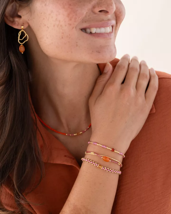 A Beautiful Story - Bracelet Feeling Cornaline Gold
