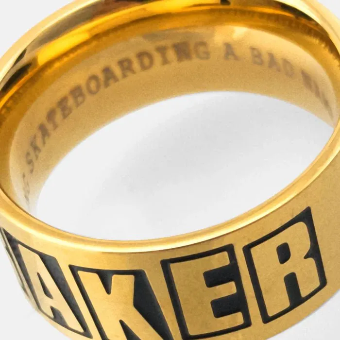 BAKER BRAND LOGO GOLD RING