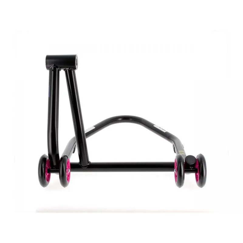 Béquille de stand monobras droite BIHR Home Track noir mat roues rose