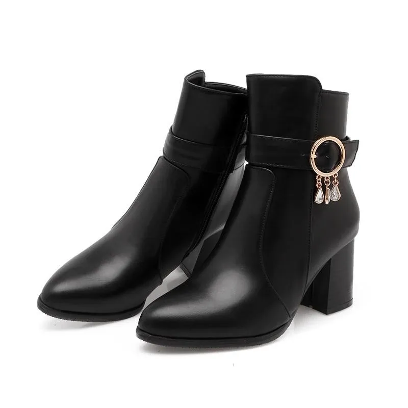 Chaussures Bottines - Talon haut carré - fermeture éclaire
