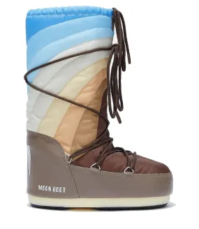 chaussures Tecnica Moon Boot Icon Rainbow - Shitake/Brown/Blue - women´s