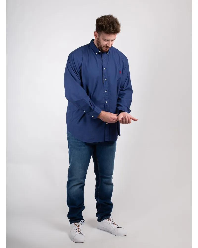 Chemise oxford Ralph Lauren grande taille bleu marine - Size-factory