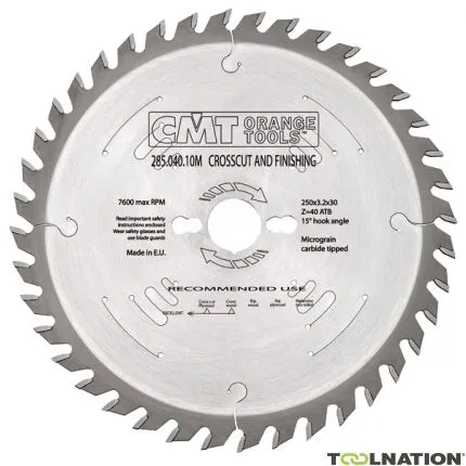 CMT 285.040.10R Lame de scie Universelle 250 x 35 x 40D