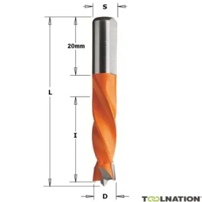 CMT 306.080.11 Foret à cheville HM 8 x 8 x 55,5 mm - Droite