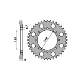 Couronne Acier PBR KAWASAKI 600 KLR 1984-1990