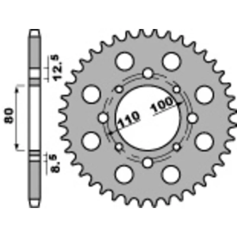 Couronne PBR 38 dents acier pas 630 type 333
