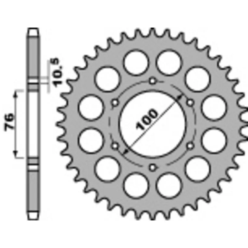 Couronne PBR 52 dents acier pas 530 type 816