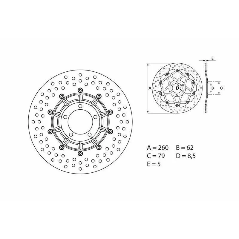 Disque de frein BREMBO Série Oro fixe - 68B407B1