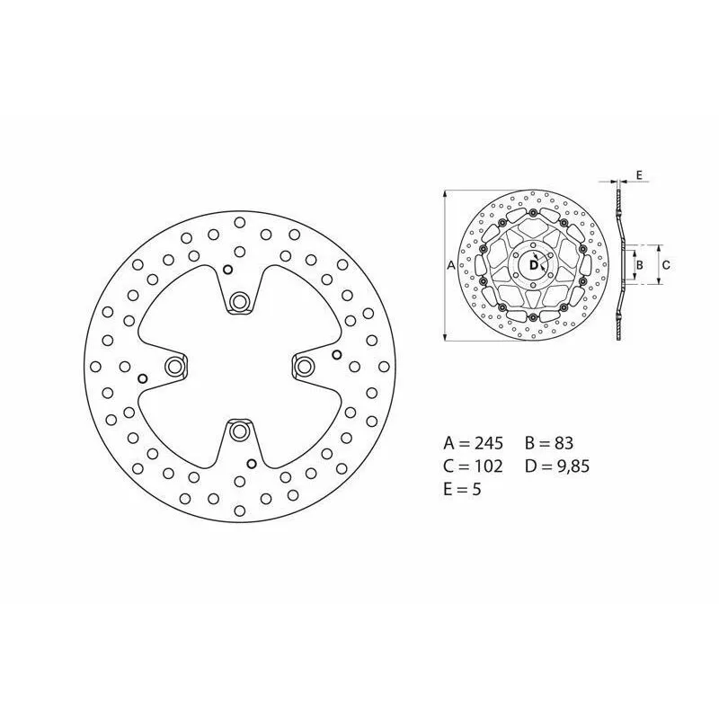 Disque de frein BREMBO Série Oro fixe - 68B407E8