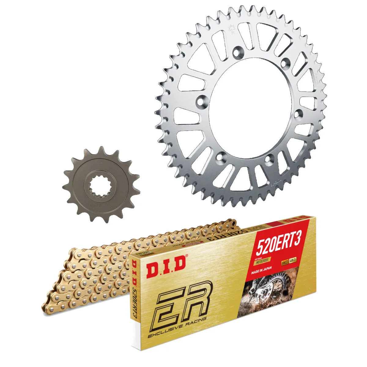 Kit chaine 520 acier DID - HUSQVARNA 449 TE 2011-2013