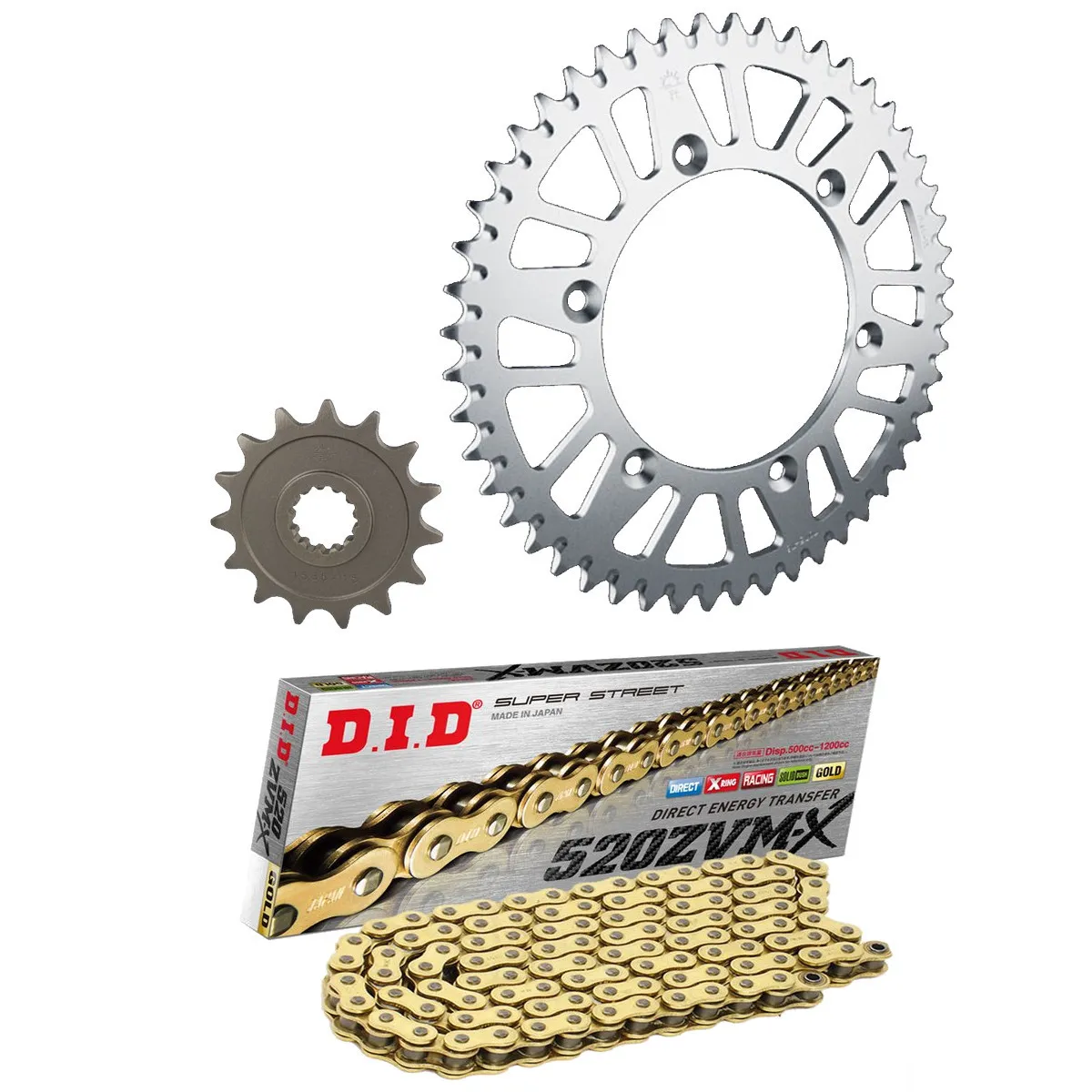 Kit chaine 520 alu DID - 750 YZF-R7 1999-2001