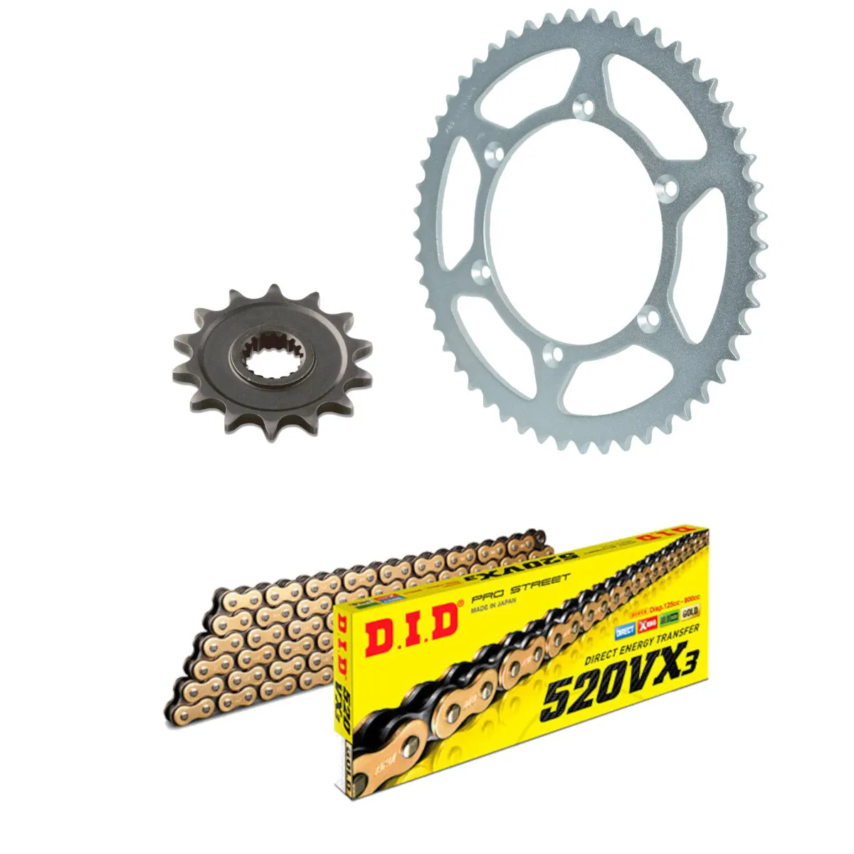 Kit chaine 520 alu DID - KTM 400 DUKE après 1995 - 520VX3