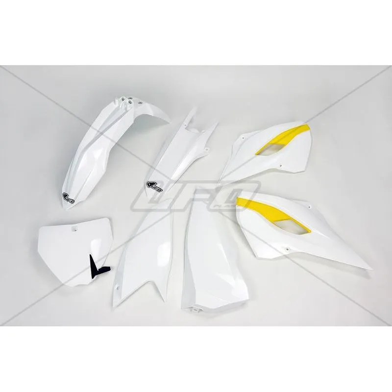 Kit plastique UFO couleur origine (2015) blanc/jaune Husqvarna - piecemotoquad