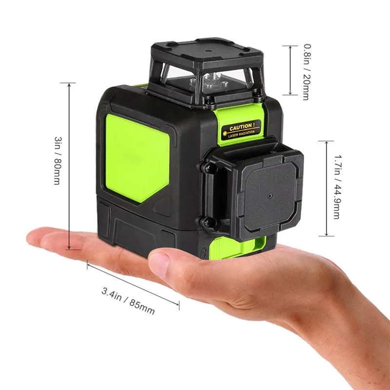 Niveau Laser 360° 8 Lignes Rouge Étanche IP54 Autonivelant