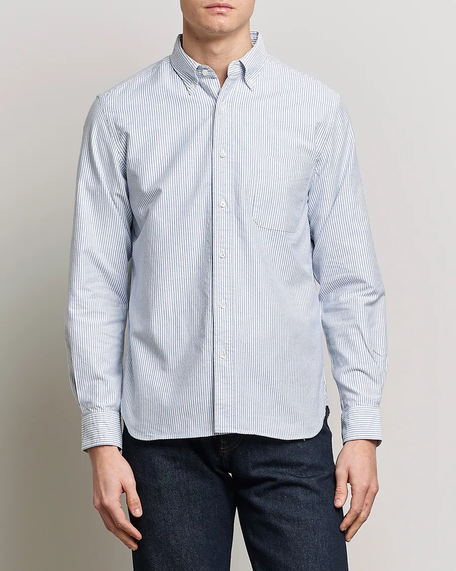 Oxford Button Down Shirt Light Blue Stripe