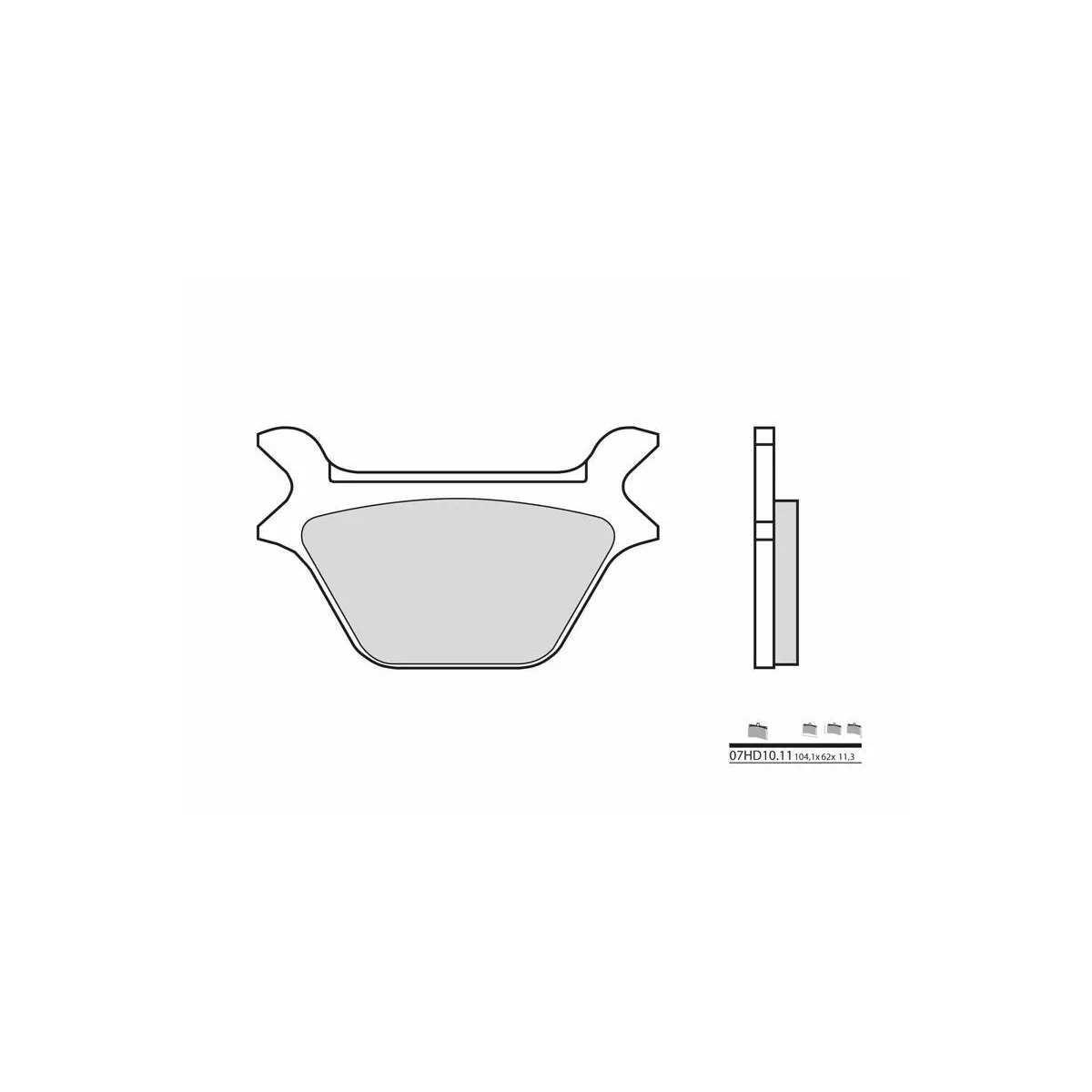 Plaquette de frein arrière BREMBO 07HD1011 organique Route