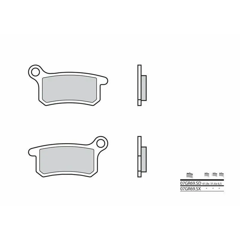 Plaquettes de frein BREMBO Off-Road 07GR69SX métal fritté Ktm/Husqvarna