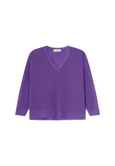 Pull col V en fil lumière - Maja